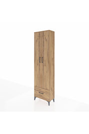 Arges Dolap 3 Raflı Tek Çekmeceli Tek Askılı 60x30x221 Çam-Çam