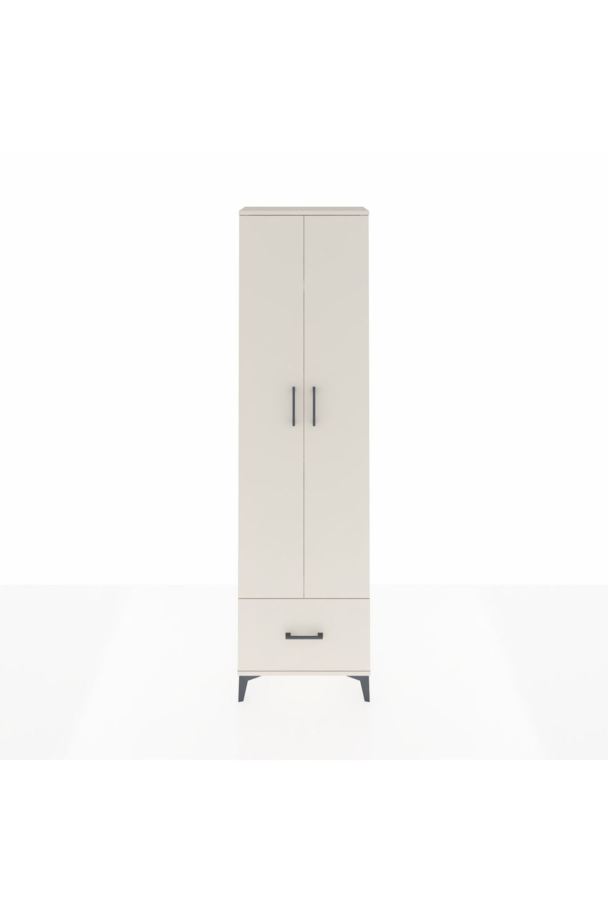 Arges Dolap 5 Raflı Tek Çekmeceli 2 Kapaklı 60x30x221 Aytaşı-Aytaşı