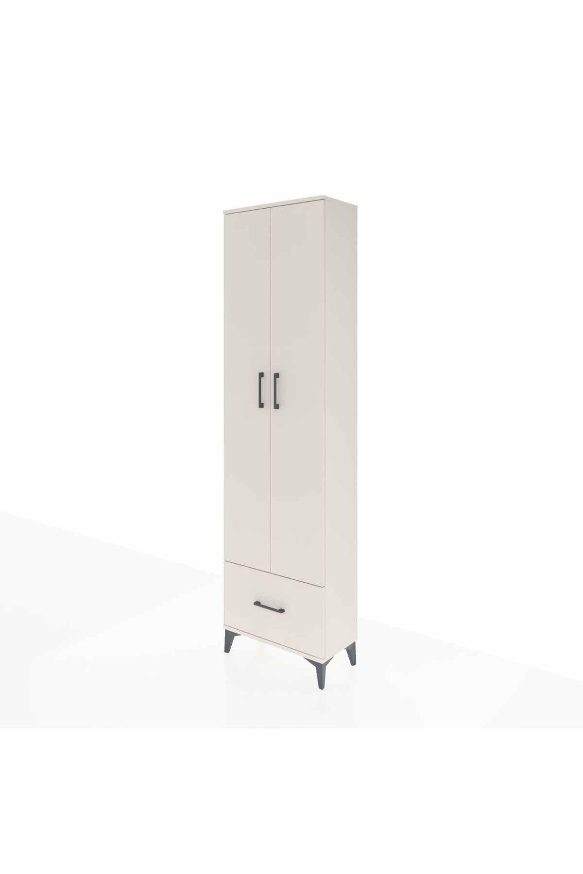 Arges Dolap 5 Raflı Tek Çekmeceli 2 Kapaklı 60x30x221 Aytaşı-Aytaşı