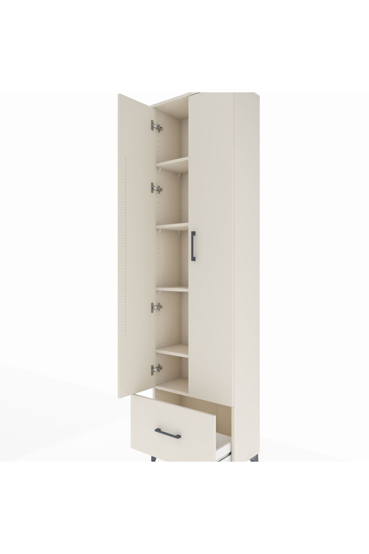 Arges Dolap 5 Raflı Tek Çekmeceli 2 Kapaklı 60x30x221 Aytaşı-Aytaşı