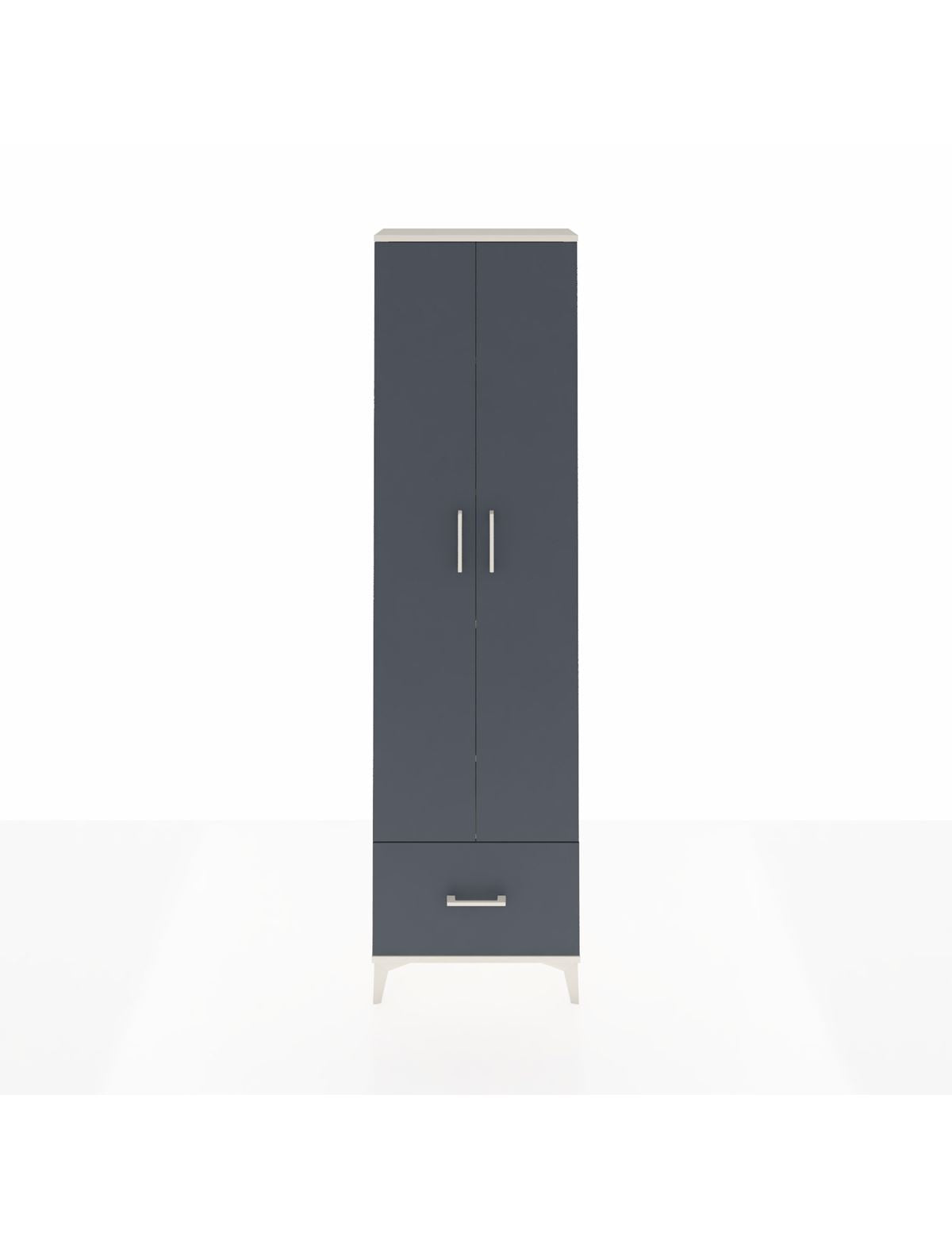 Arges Dolap 5 Raflı Tek Çekmeceli 2 Kapaklı 60x30x221 Aytaşı-Antrasit