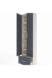 Arges Dolap 5 Raflı Tek Çekmeceli 2 Kapaklı 60x30x221 Aytaşı-Antrasit