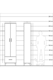 Arges Dolap 5 Raflı Tek Çekmeceli 2 Kapaklı 60x30x221 Aytaşı-Çam