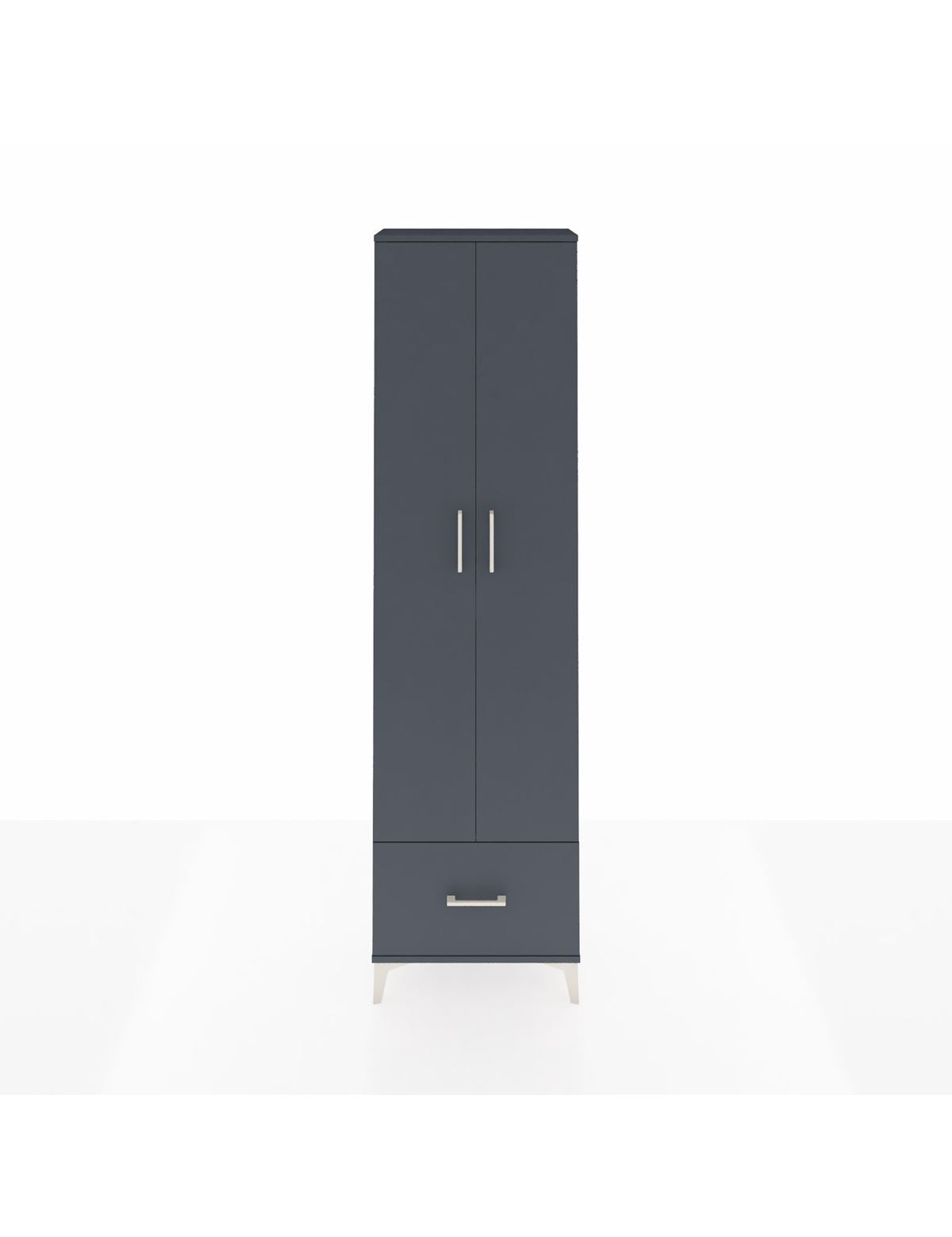 Arges Dolap 5 Raflı Tek Çekmeceli 2 Kapaklı 60x30x221 Antrasit-Antrasit