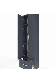 Arges Dolap 5 Raflı Tek Çekmeceli 2 Kapaklı 60x30x221 Antrasit-Antrasit