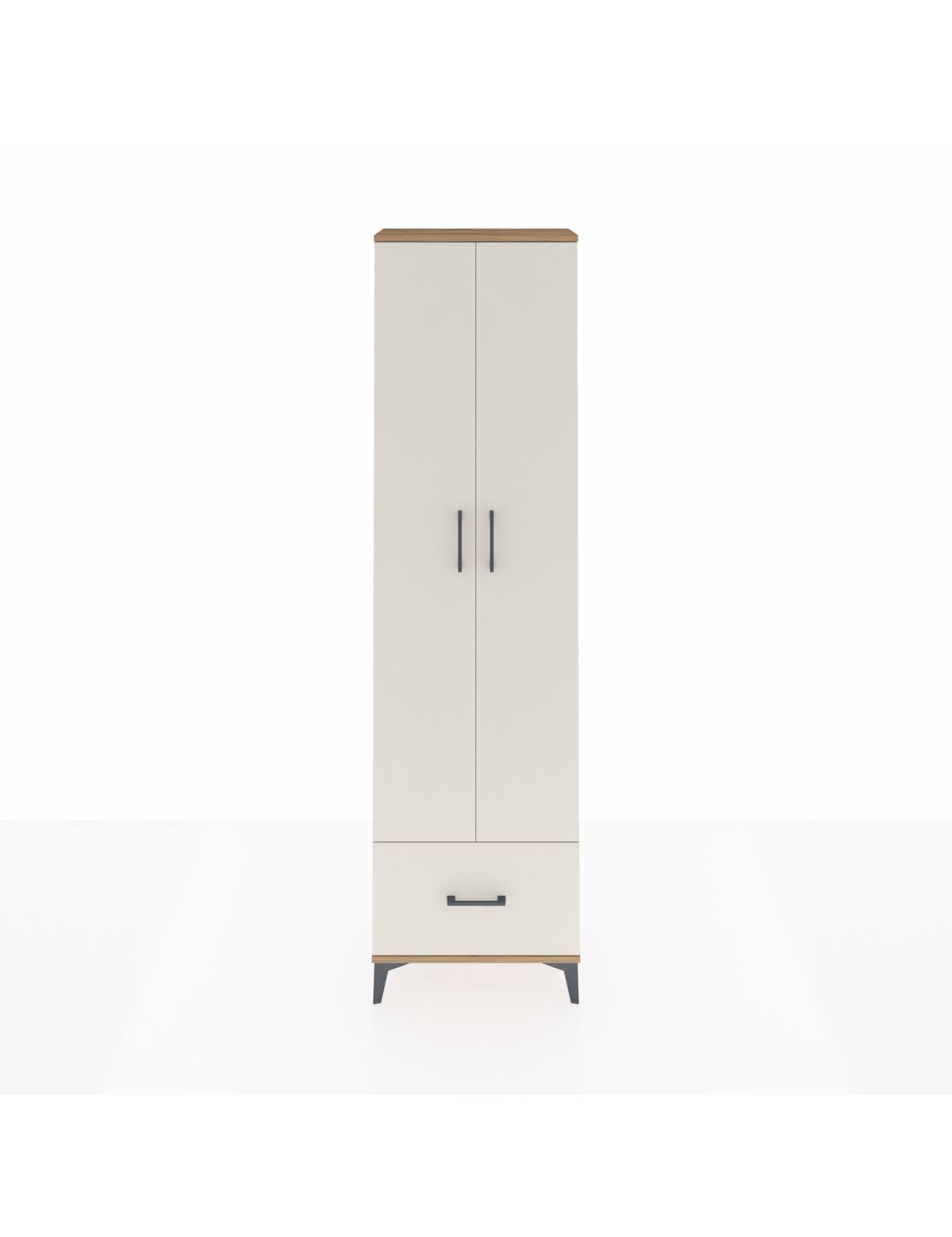 Arges Dolap 5 Raflı Tek Çekmeceli 2 Kapaklı 60x30x221 Çam-Aytaşı