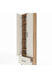 Arges Dolap 5 Raflı Tek Çekmeceli 2 Kapaklı 60x30x221 Çam-Aytaşı