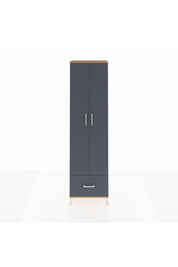 Arges Dolap 5 Raflı Tek Çekmeceli 2 Kapaklı 60x30x221 Çam-Antrasit