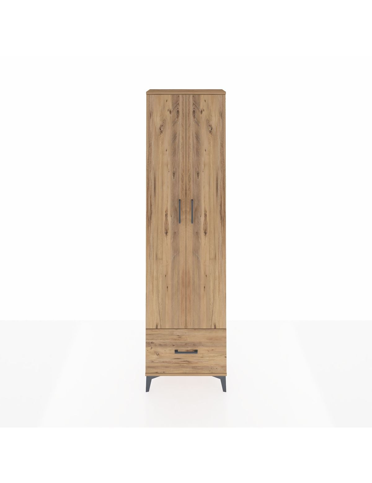 Arges Dolap 5 Raflı Tek Çekmeceli 2 Kapaklı 60x30x221 Çam-Çam