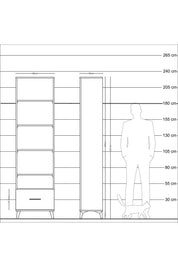Arges Dolap 5 Raflı Tek Çekmeceli 60x30x221 Aytaşı-Antrasit