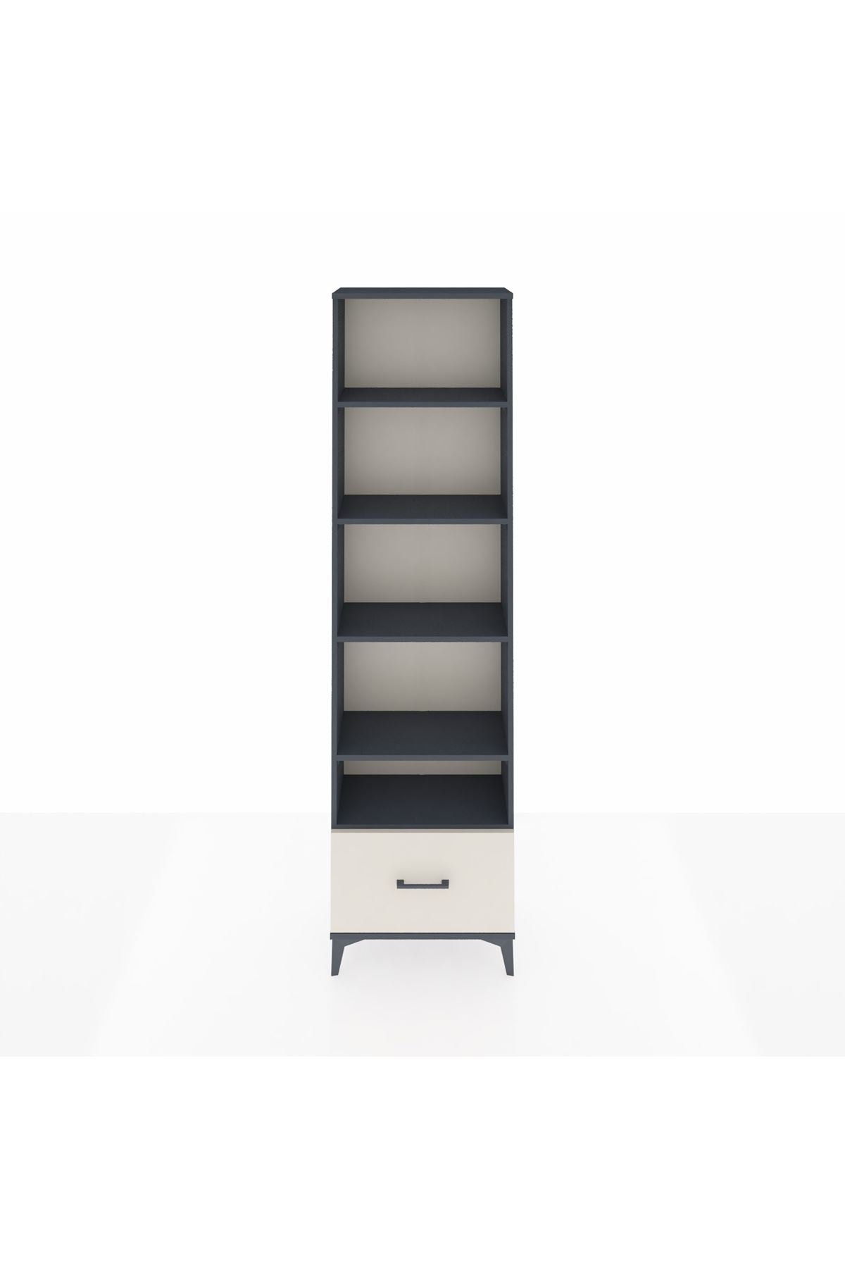 Arges Dolap 5 Raflı Tek Çekmeceli 60x30x221 Antrasit-Aytaşı