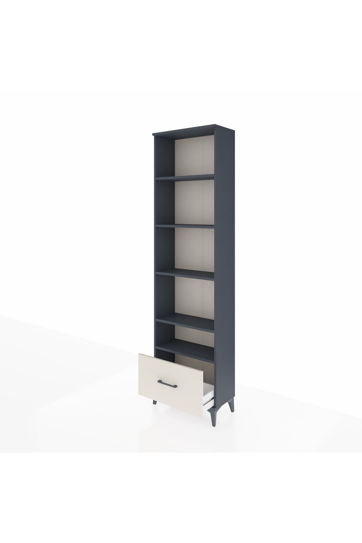 Arges Dolap 5 Raflı Tek Çekmeceli 60x30x221 Antrasit-Aytaşı