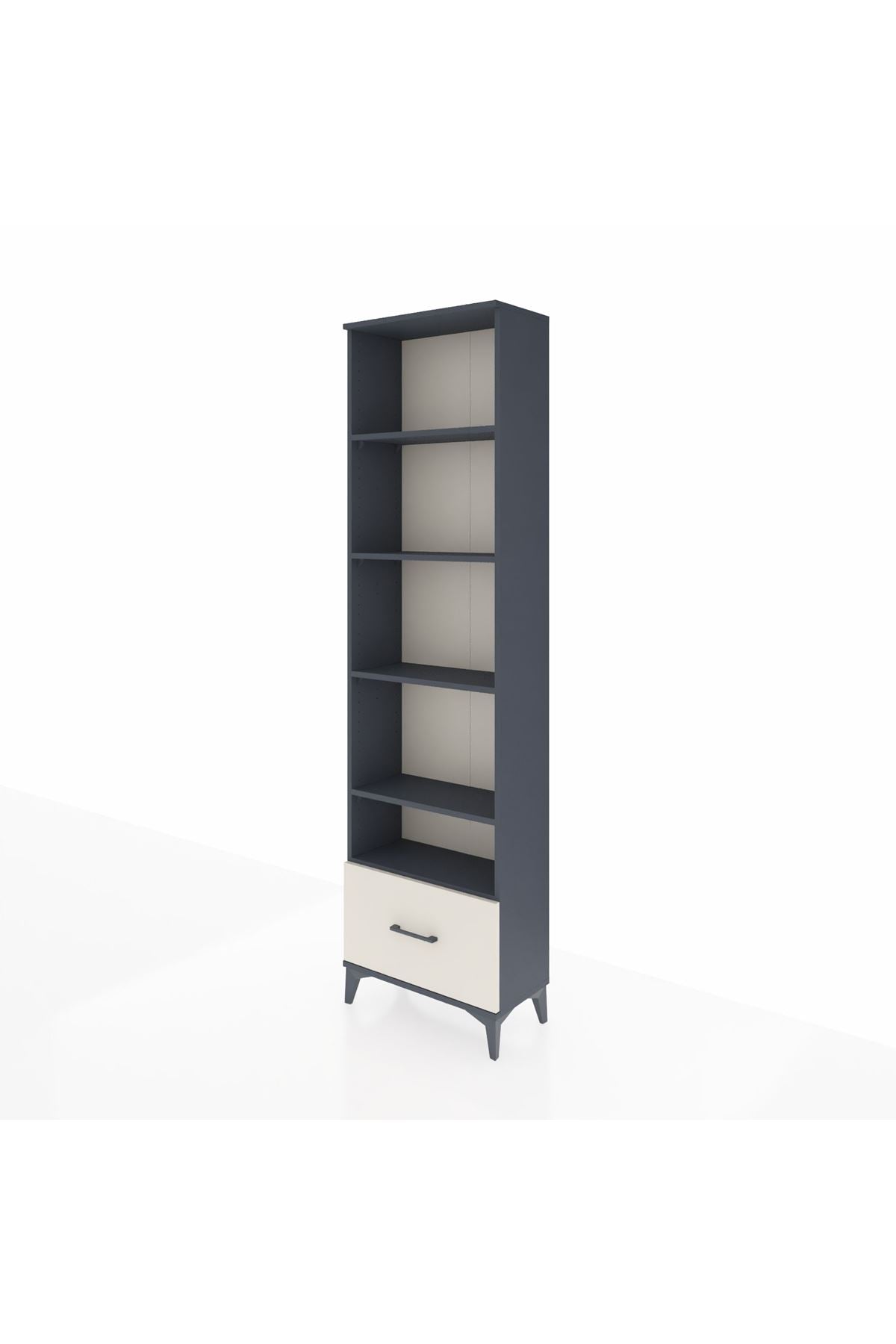 Arges Dolap 5 Raflı Tek Çekmeceli 60x30x221 Antrasit-Aytaşı