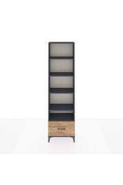 Arges Dolap 5 Raflı Tek Çekmeceli 60x30x221 Antrasit-Çam