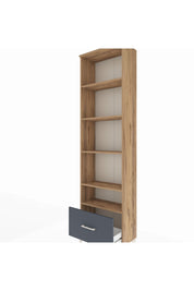 Arges Dolap 5 Raflı Tek Çekmeceli 60x30x221 Çam-Antrasit
