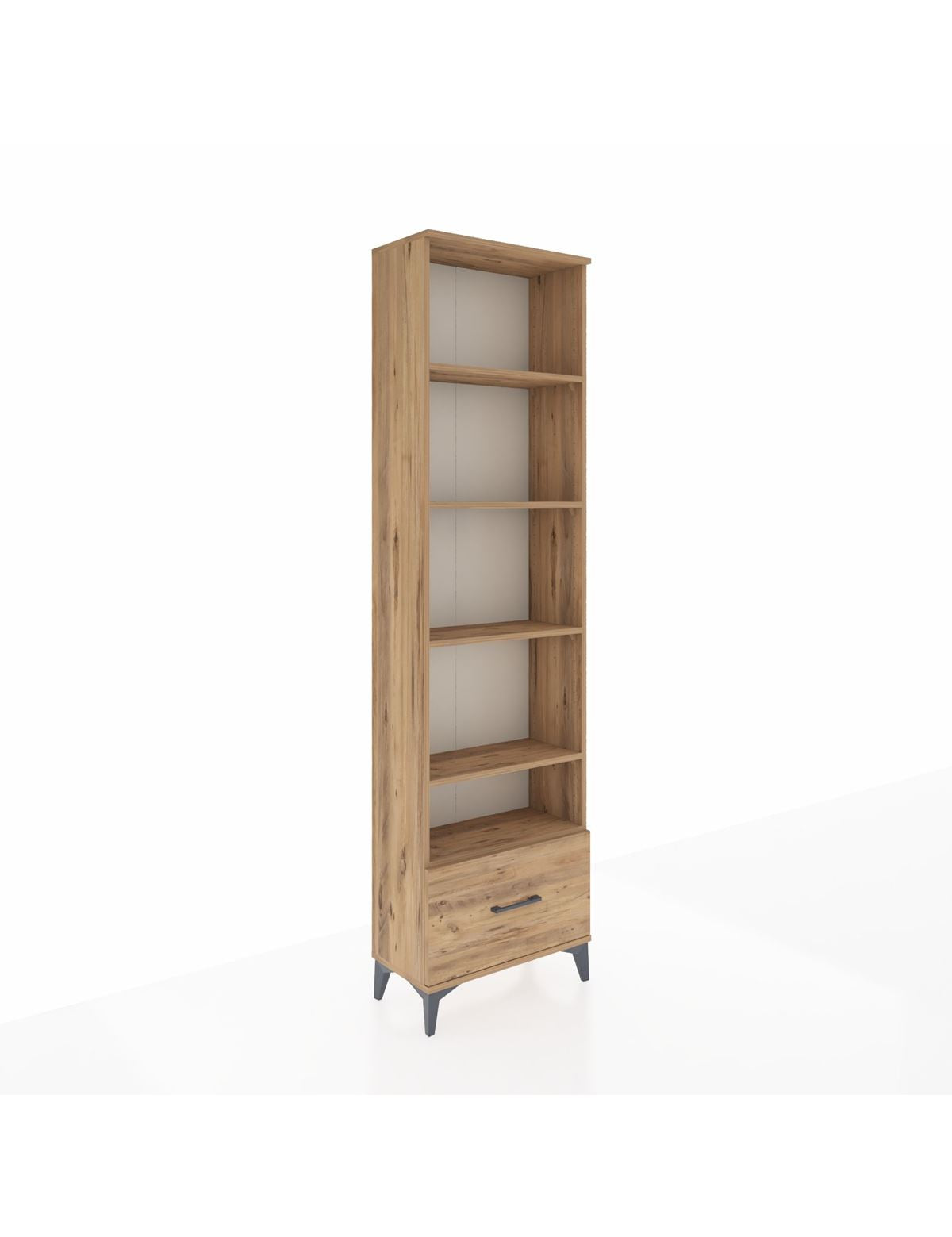 Arges Dolap 5 Raflı Tek Çekmeceli 60x30x221 Çam-Çam