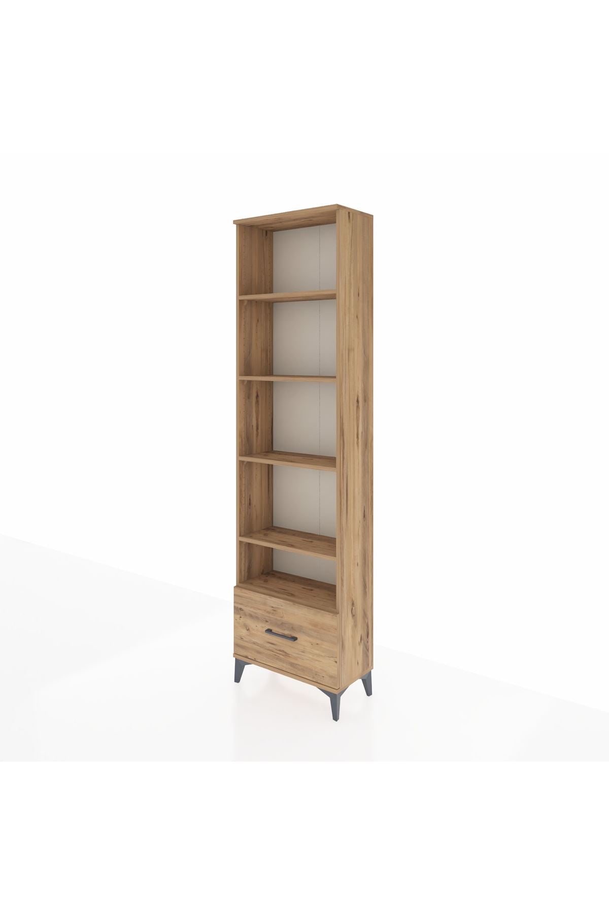 Arges Dolap 5 Raflı Tek Çekmeceli 60x30x221 Çam-Çam