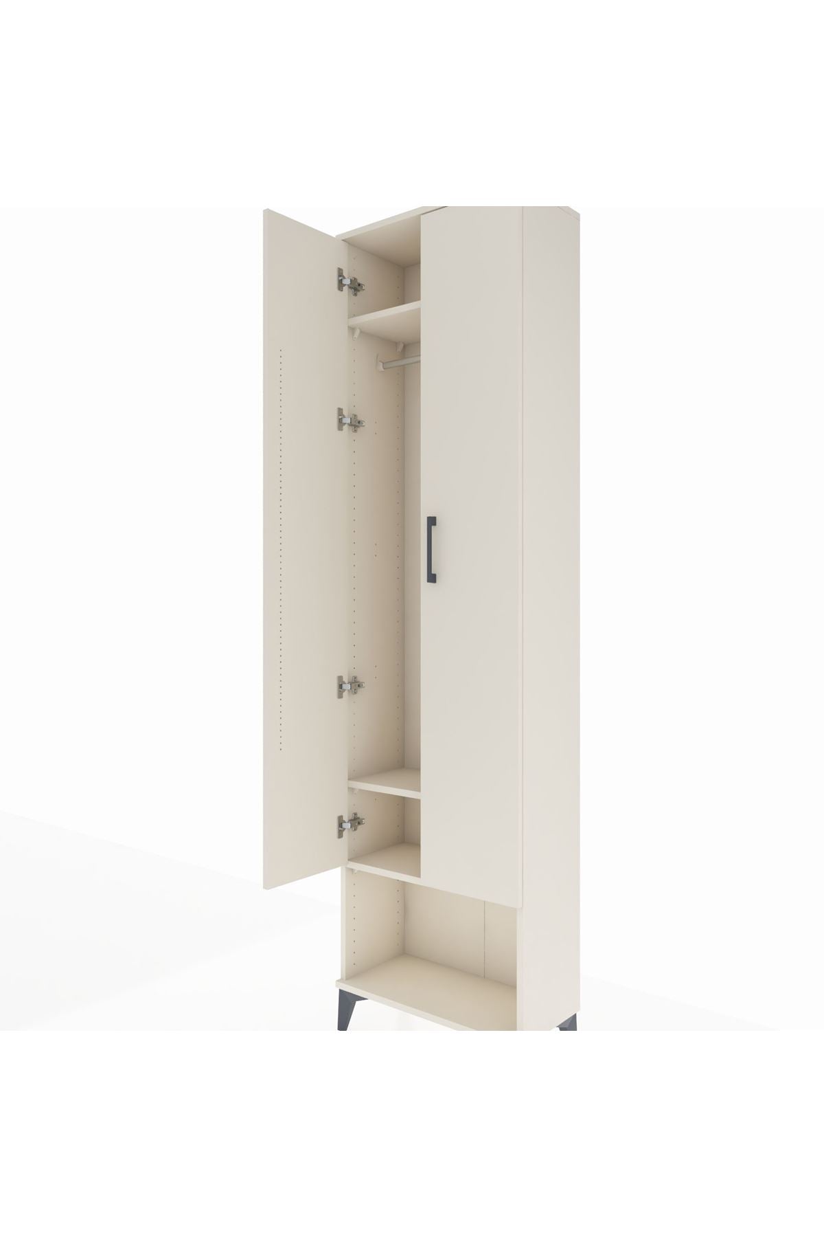 Arges Dolap 3 Raflı 2 Kapaklı Tek Askılı 60x30x221 Aytaşı-Aytaşı