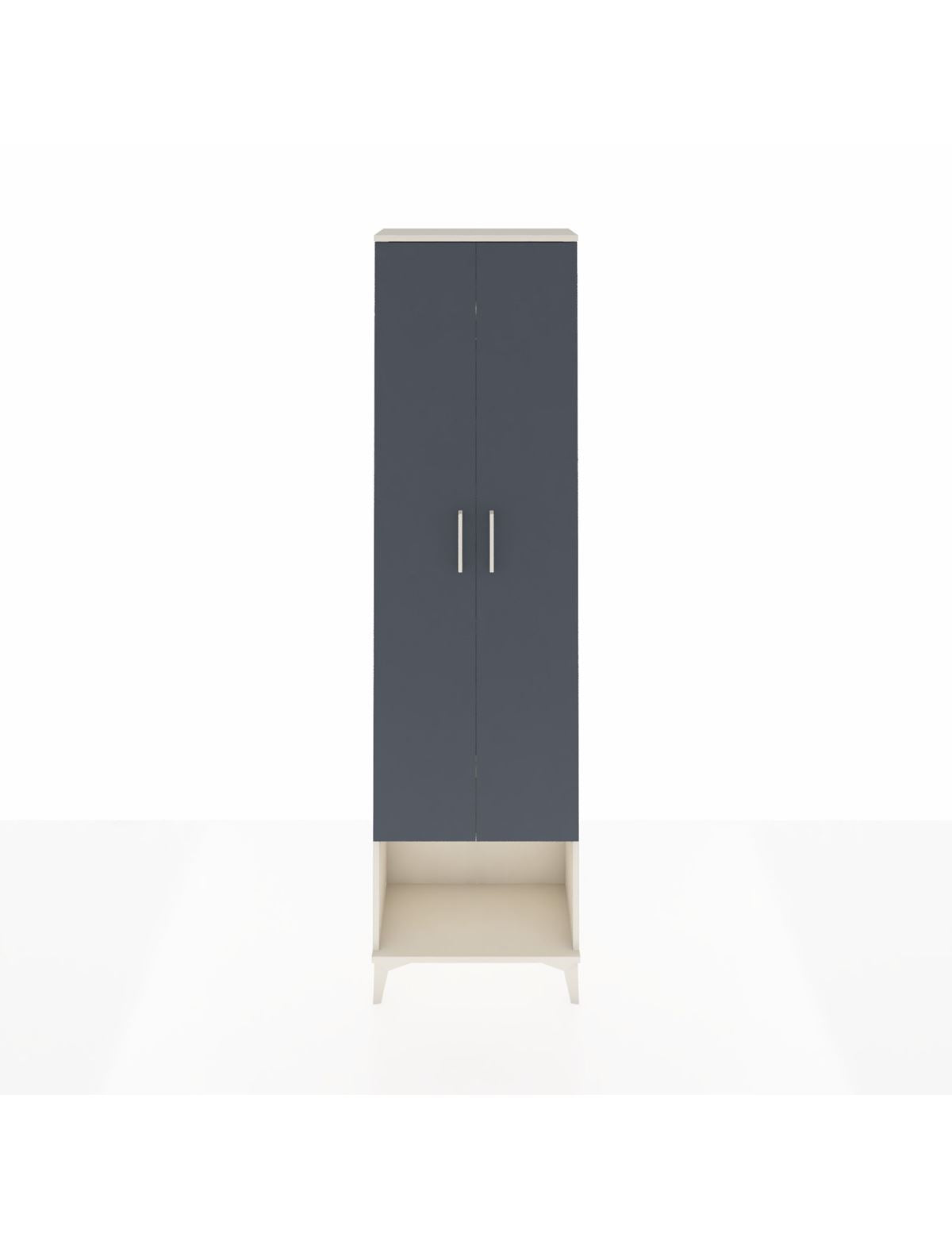 Arges Dolap 3 Raflı 2 Kapaklı Tek Askılı 60x30x221 Aytaşı-Antrasit