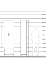 Arges Dolap 3 Raflı 2 Kapaklı Tek Askılı 60x30x221 Aytaşı-Aytaşı