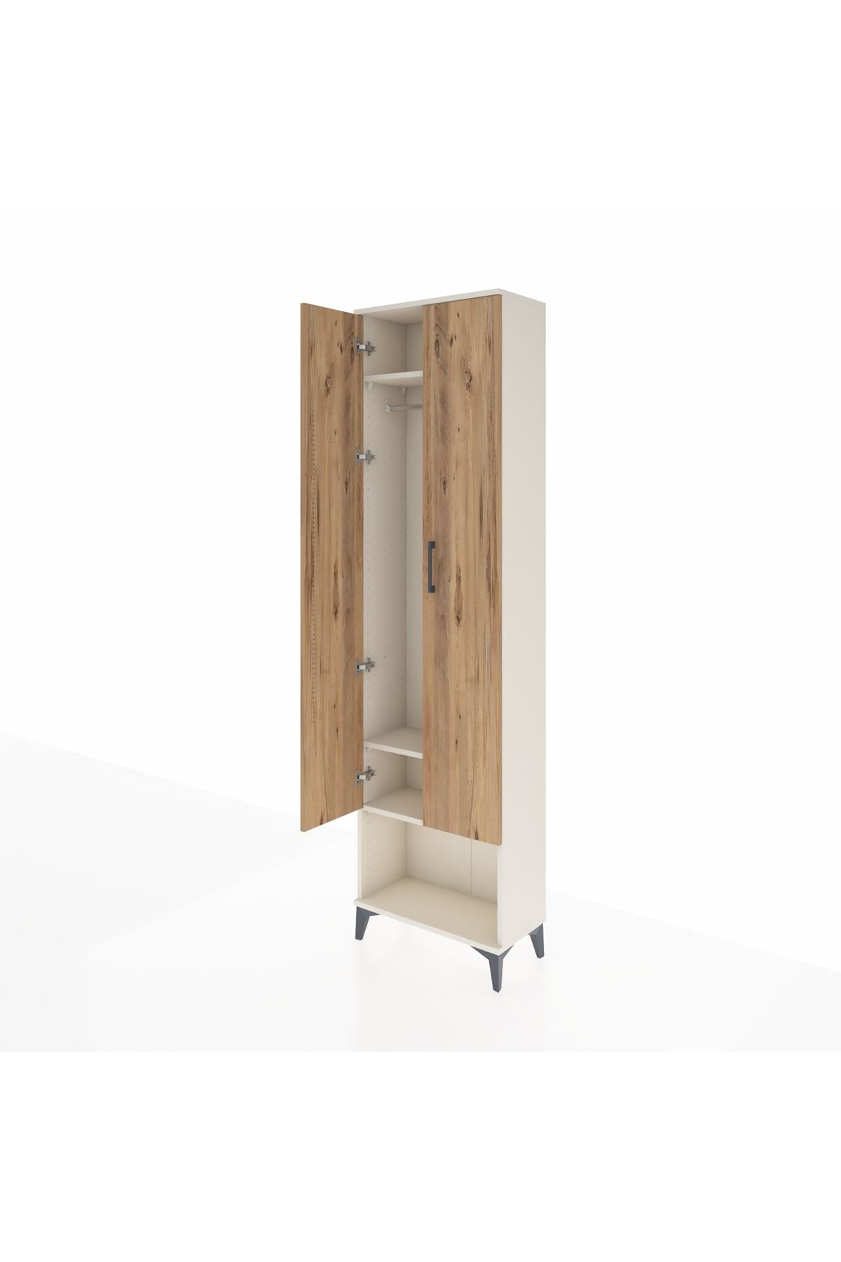 Arges Dolap 3 Raflı 2 Kapaklı Tek Askılı 60x30x221 Aytaşı-Çam