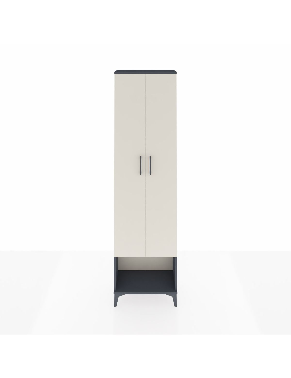 Arges Dolap 3 Raflı 2 Kapaklı Tek Askılı 60x30x221 Antrasit-Aytaşı