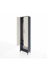 Arges Dolap 3 Raflı 2 Kapaklı Tek Askılı 60x30x221 Antrasit-Aytaşı