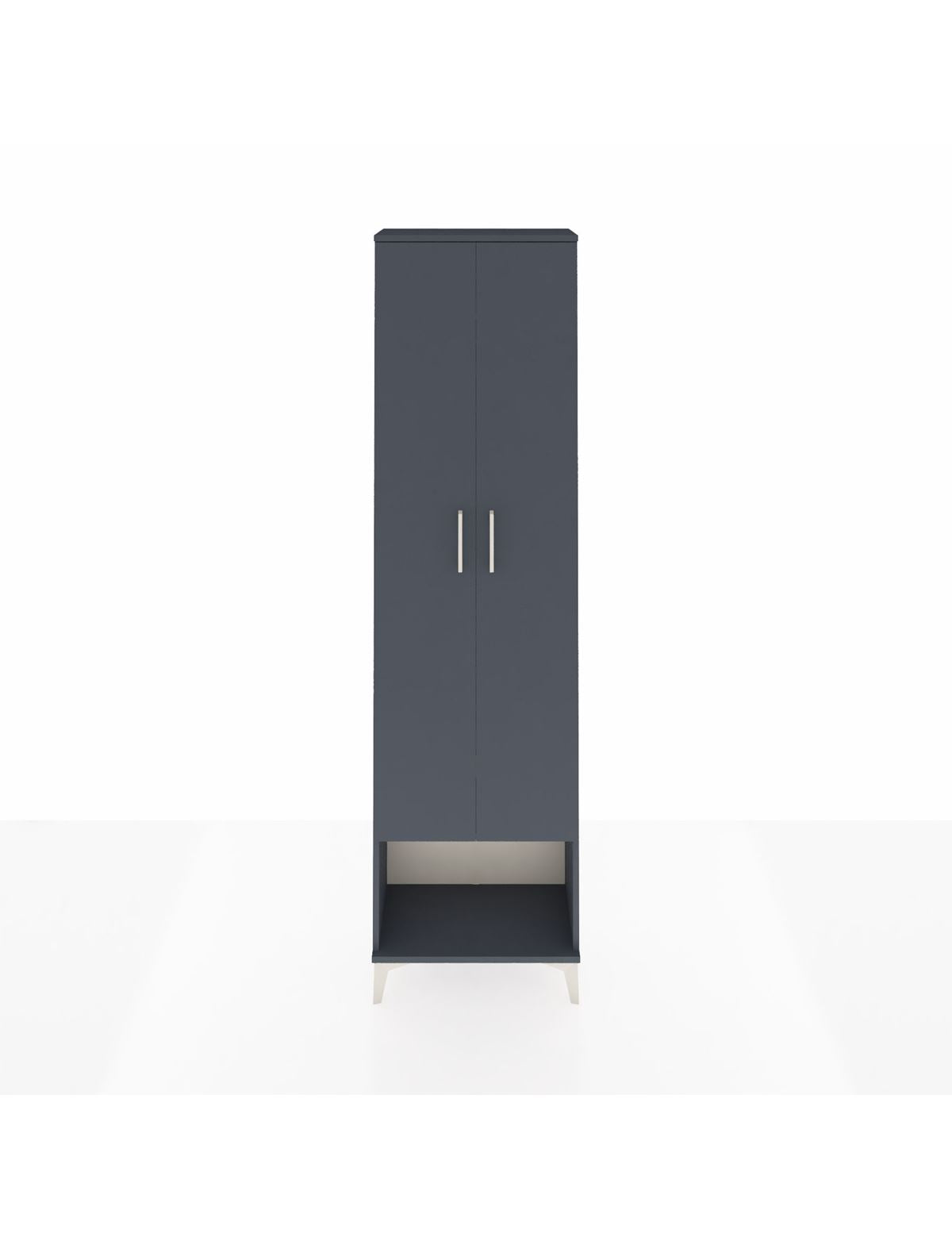 Arges Dolap 3 Raflı 2 Kapaklı Tek Askılı 60x30x221 Antrasit-Antrasit