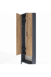 Arges Dolap 3 Raflı 2 Kapaklı Tek Askılı 60x30x221 Antrasit-Çam