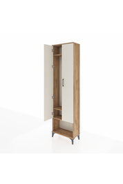 Arges Dolap 3 Raflı 2 Kapaklı Tek Askılı 60x30x221 Çam-Aytaşı