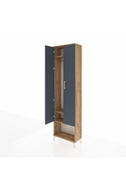 Arges Dolap 3 Raflı 2 Kapaklı Tek Askılı 60x30x221 Çam-Antrasit