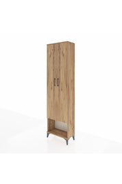 Arges Dolap 3 Raflı 2 Kapaklı Tek Askılı 60x30x221 Çam-Çam