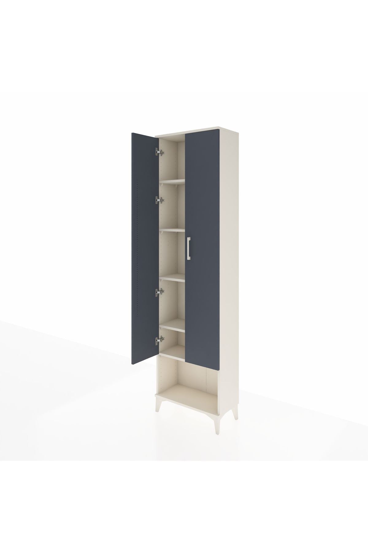 Arges Dolap 5 Raflı 2 Kapaklı 60x30x221 Aytaşı-Antrasit