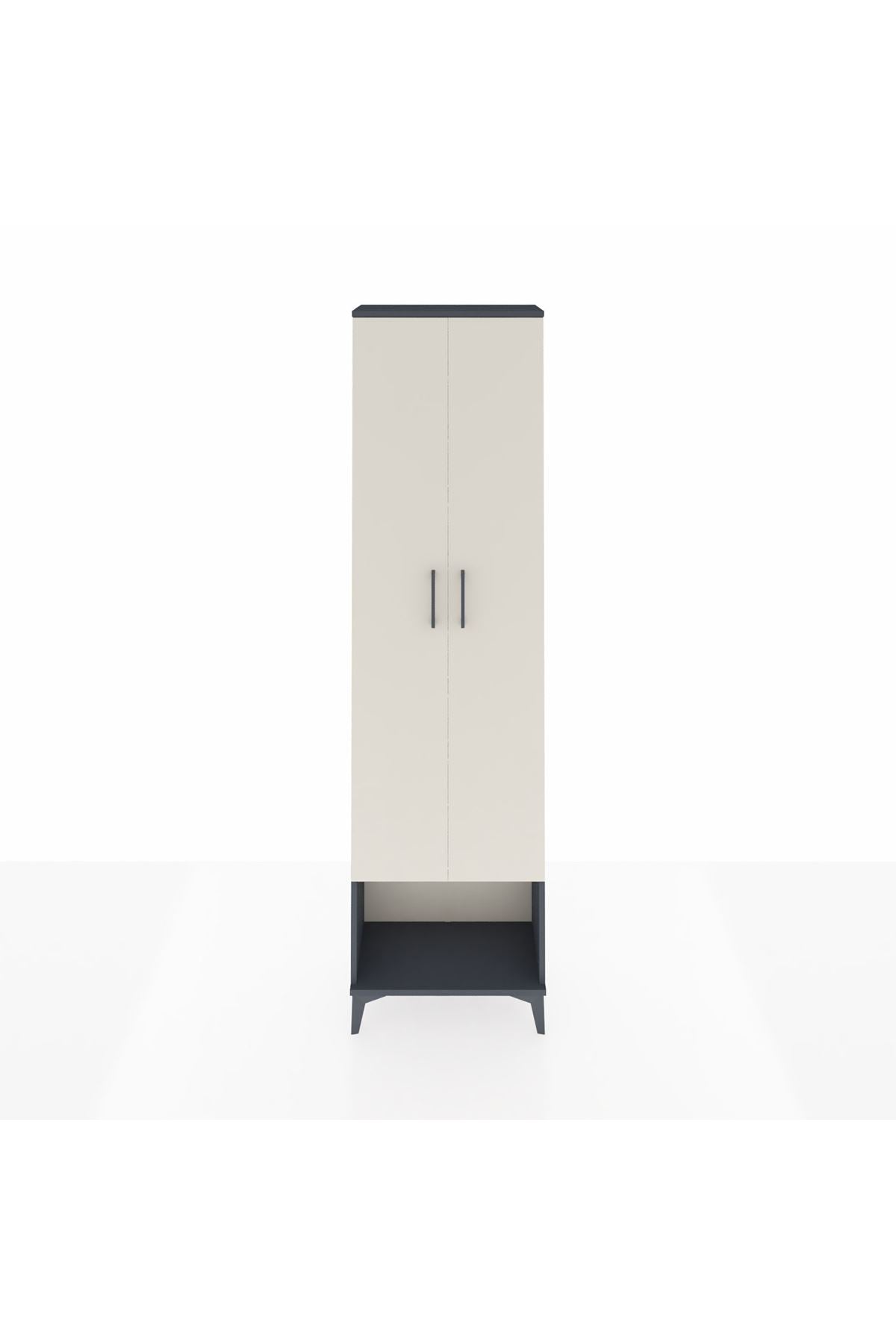 Arges Dolap 5 Raflı 2 Kapaklı 60x30x221 Antrasit-Aytaşı