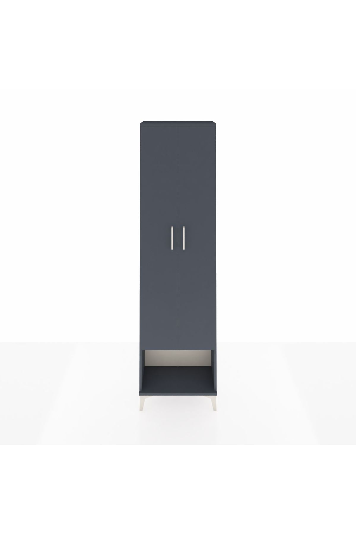 Arges Dolap 5 Raflı 2 Kapaklı 60x30x221 Antrasit-Antrasit