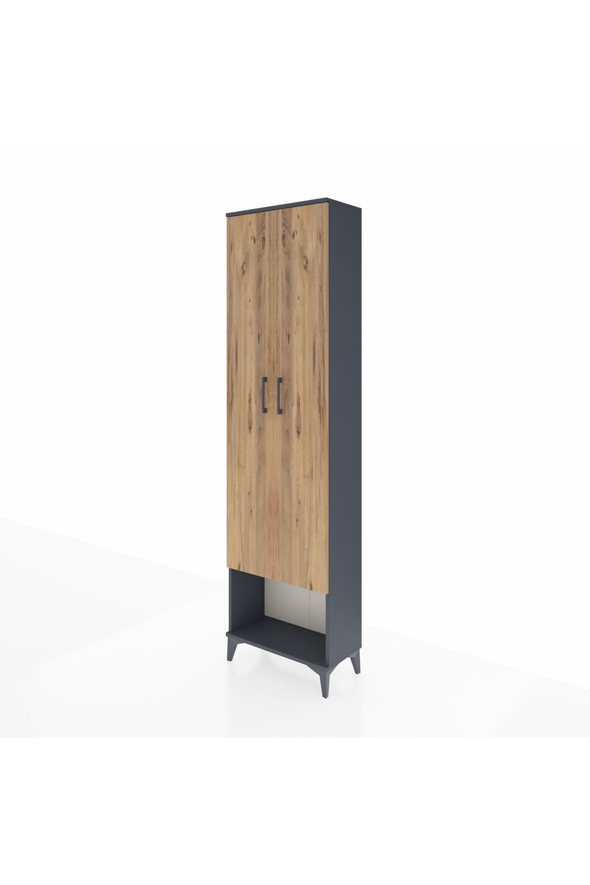 Arges Dolap 5 Raflı 2 Kapaklı 60x30x221 Antrasit-Çam