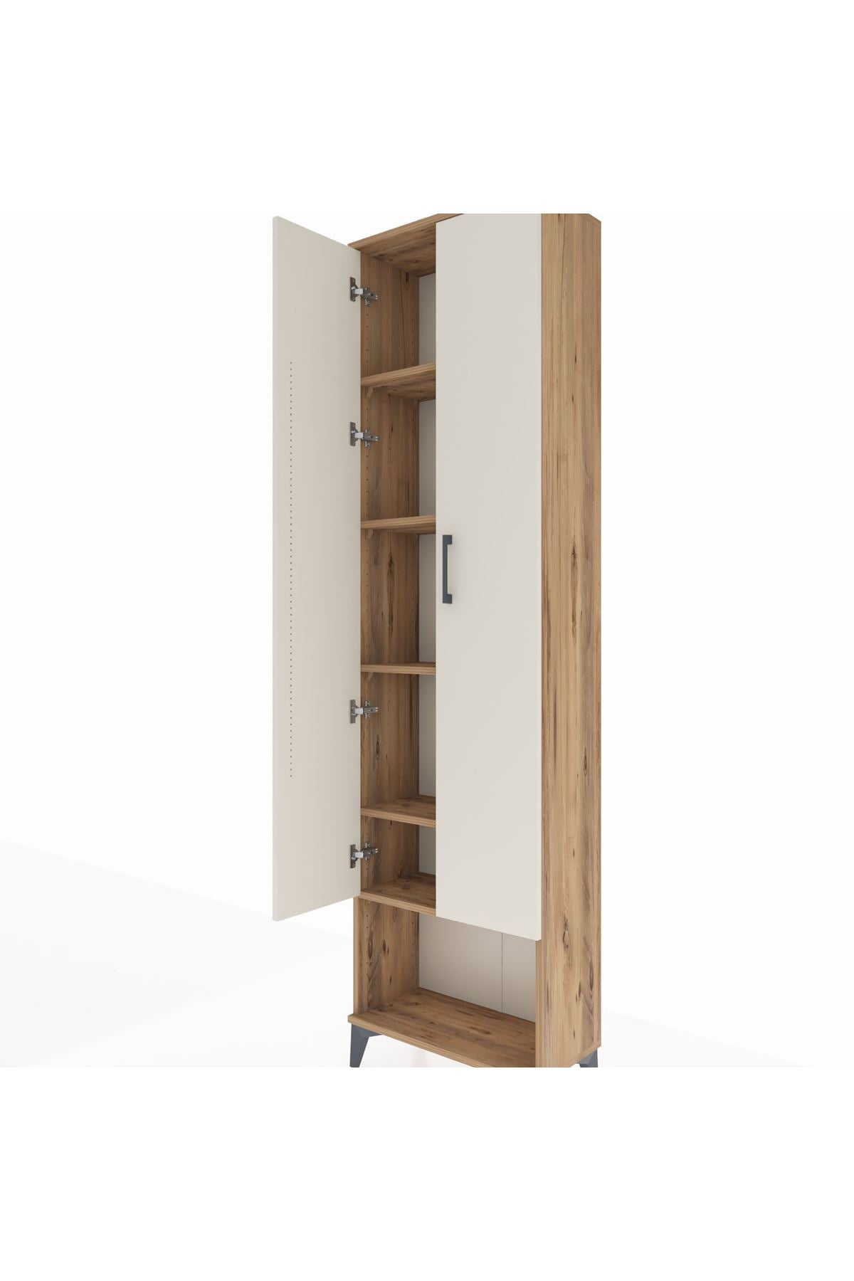 Arges Dolap 5 Raflı 2 Kapaklı 60x30x221 Çam-Aytaşı