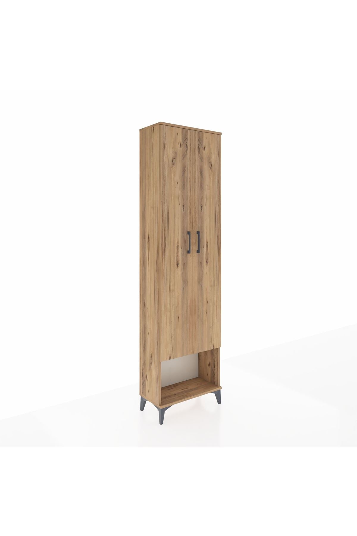 Arges Dolap 5 Raflı 2 Kapaklı 60x30x221 Çam-Çam