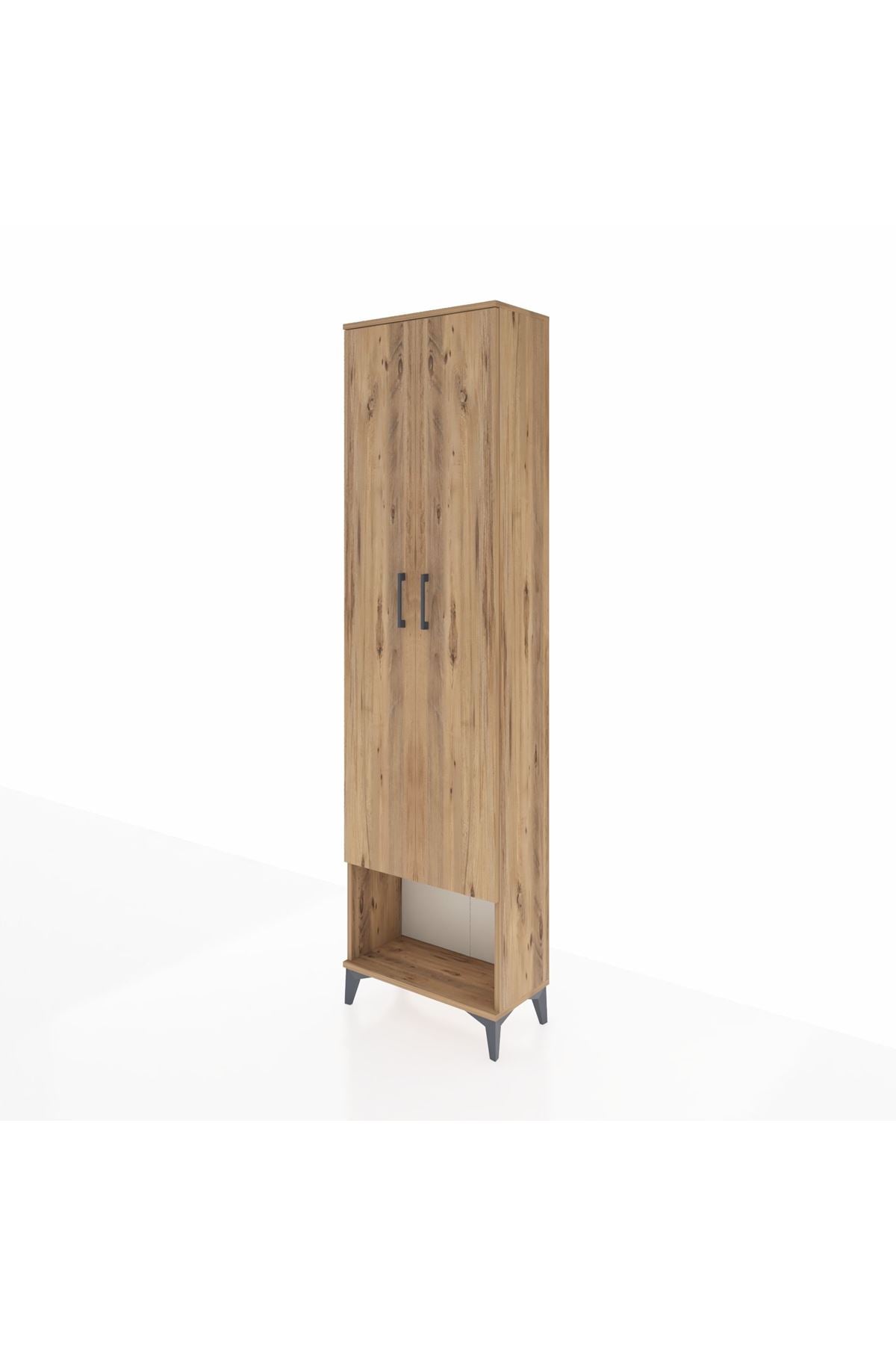 Arges Dolap 5 Raflı 2 Kapaklı 60x30x221 Çam-Çam