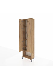 Arges Dolap 5 Raflı 2 Kapaklı 60x30x221 Çam-Çam