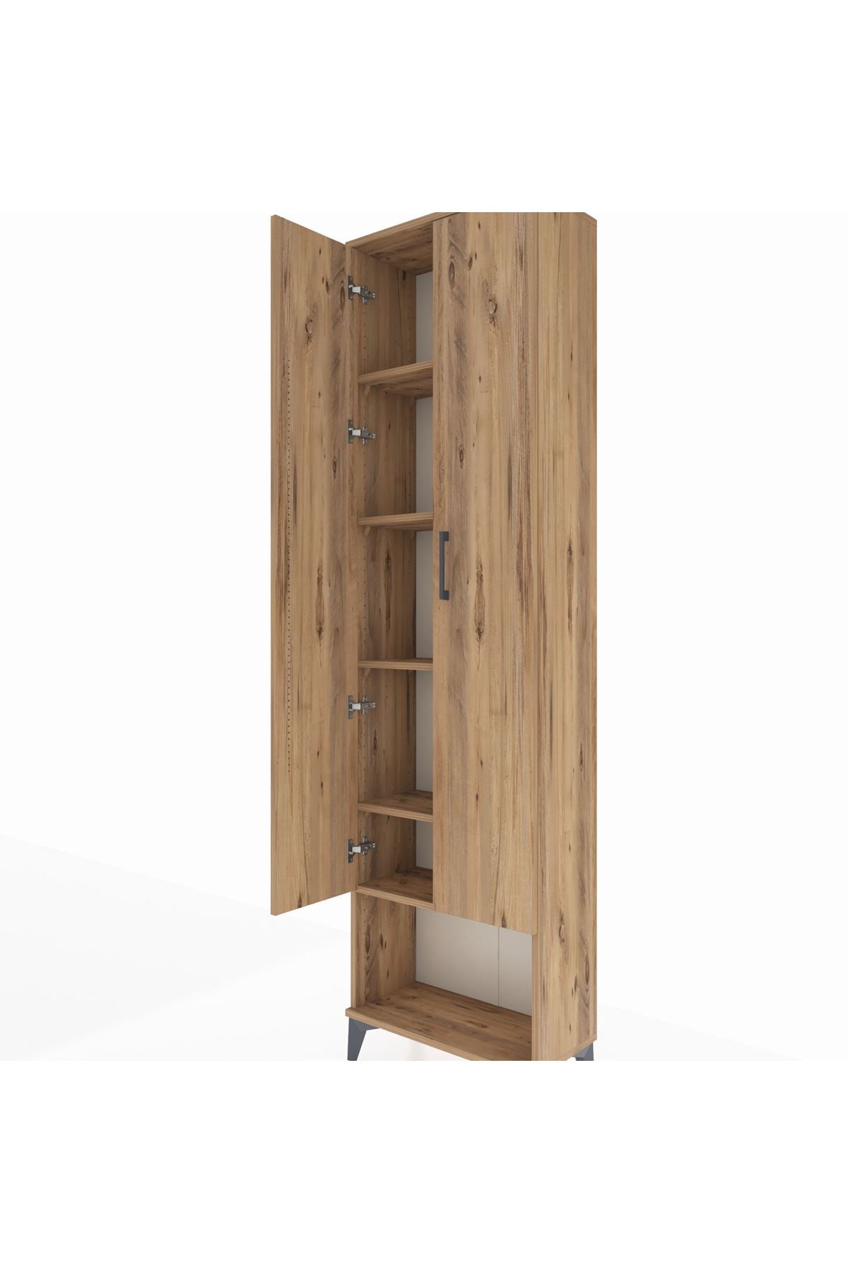 Arges Dolap 5 Raflı 2 Kapaklı 60x30x221 Çam-Çam