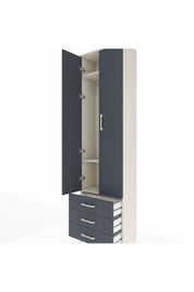 Arges Dolap 3 Raflı 3 Çekmeceli Tek Askılı 60x30x221 Aytaşı-Antrasit