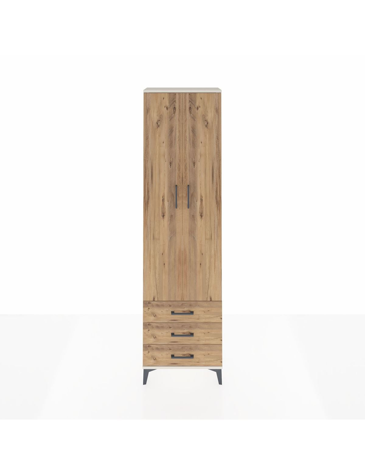 Arges Dolap 3 Raflı 3 Çekmeceli Tek Askılı 60x30x221 Aytaşı-Çam