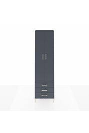 Arges Dolap 3 Raflı 3 Çekmeceli Tek Askılı 60x30x221 Antrasit-Antrasit