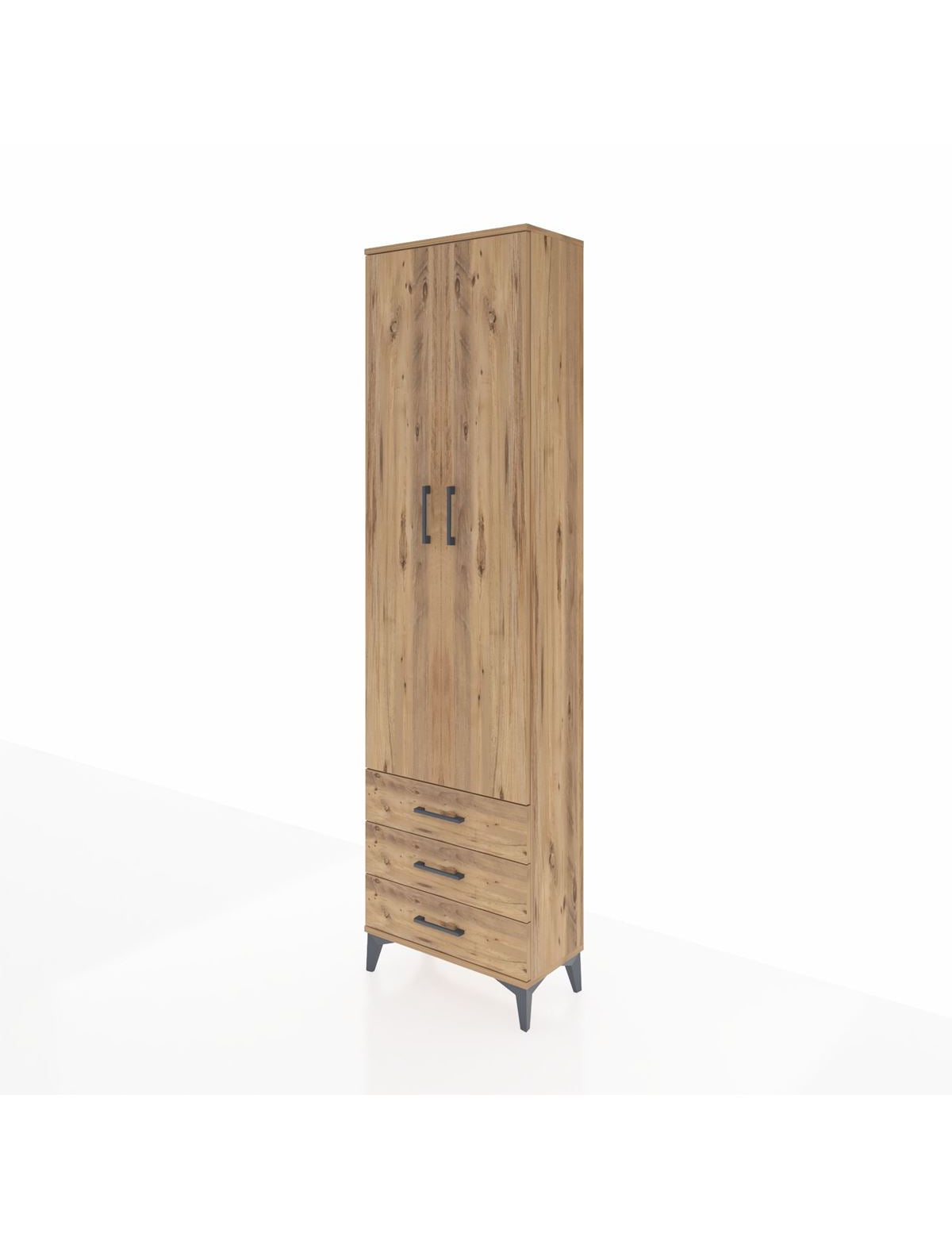 Arges Dolap 3 Raflı 3 Çekmeceli Tek Askılı 60x30x221 - S29M015V9A