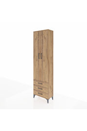 Arges Dolap 3 Raflı 3 Çekmeceli Tek Askılı 60x30x221 Çam-Çam