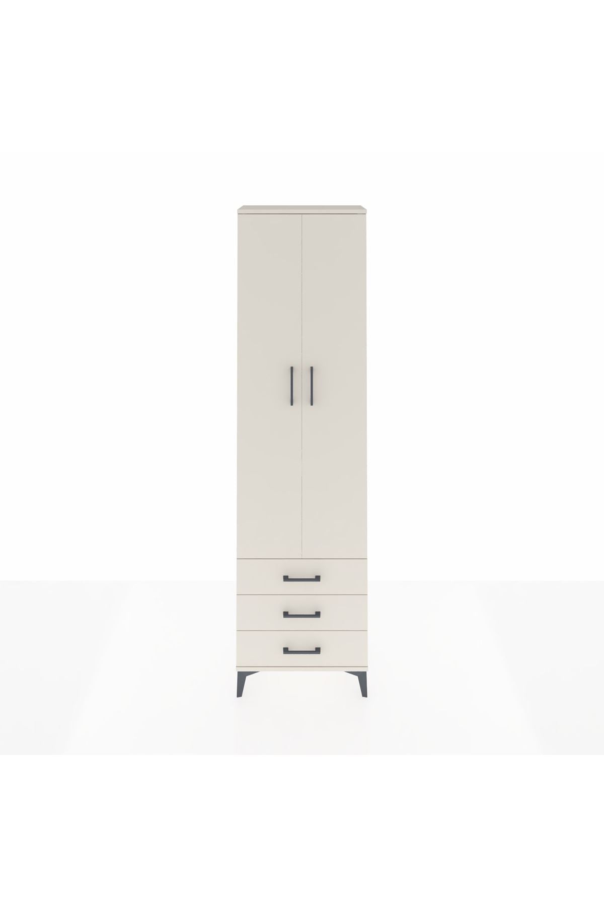 Arges Dolap 4 Raflı 3 Çekmeceli 2 Kapaklı 60x30x221 Aytaşı-Aytaşı