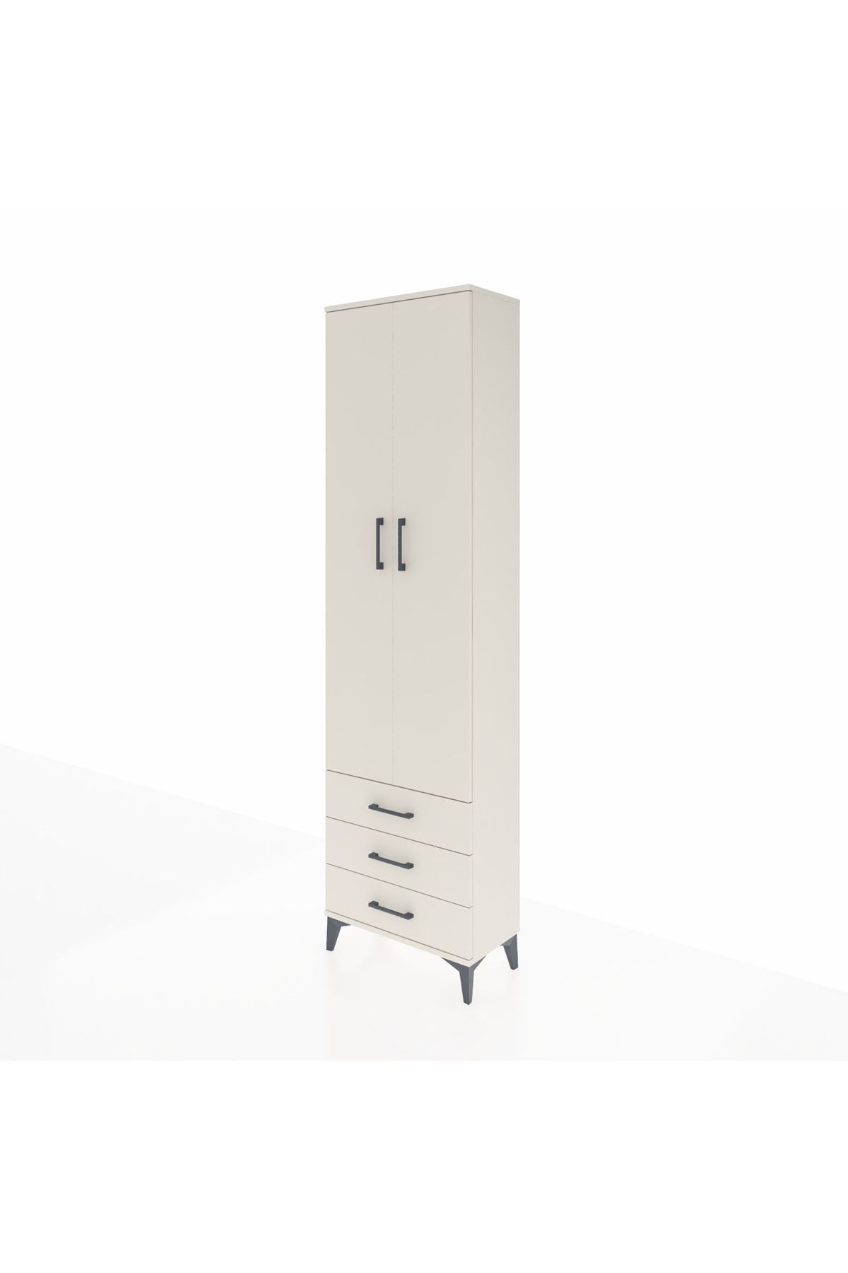 Arges Dolap 4 Raflı 3 Çekmeceli 2 Kapaklı 60x30x221 Aytaşı-Aytaşı