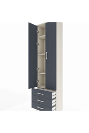 Arges Dolap 4 Raflı 3 Çekmeceli 2 Kapaklı 60x30x221 Aytaşı-Antrasit