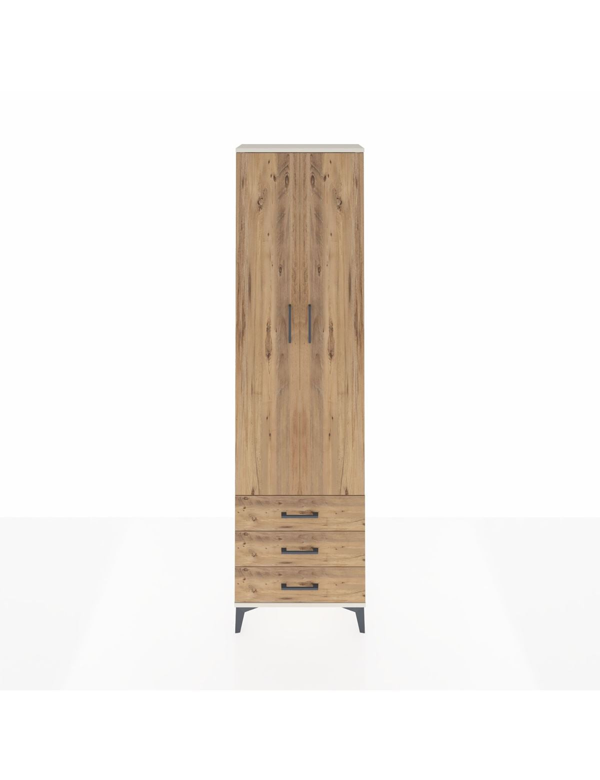 Arges Dolap 4 Raflı 3 Çekmeceli 2 Kapaklı 60x30x221 Aytaşı-Çam